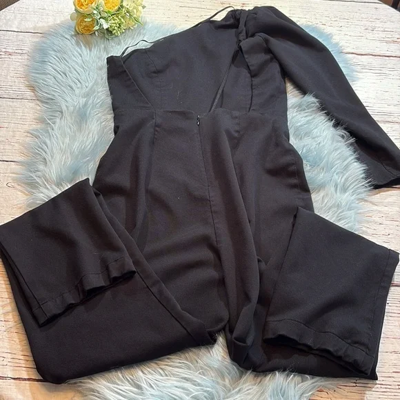 Reformation One Shoulder Black Jumpsuit sz 6 - Picture 10 of 11